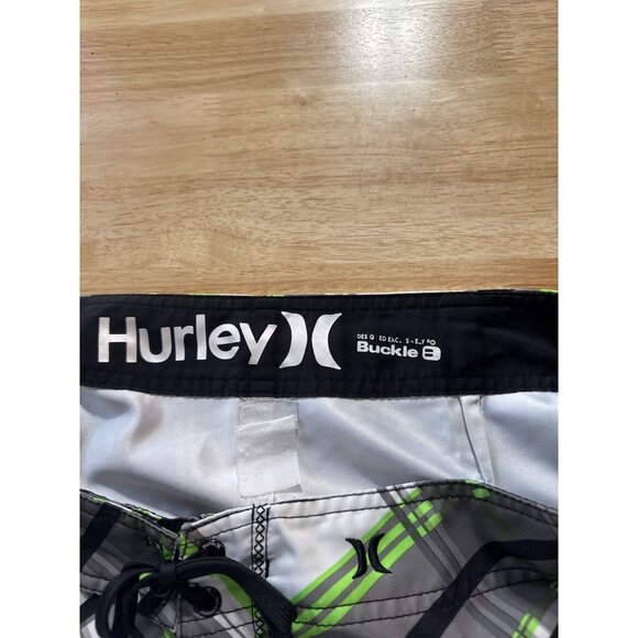 Hurley Mens Plaid Swim Trunks With Drawstring & Pocket Guessing Size M - Picture 6 of 6